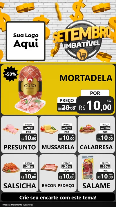 Modelo de Rede Social para Stories com o tema Setembro Imbatível para Frios e Laticínios