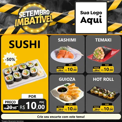 Modelo de Rede Social para Feed Facebook com o tema Setembro Imbatível para Comida japonesa