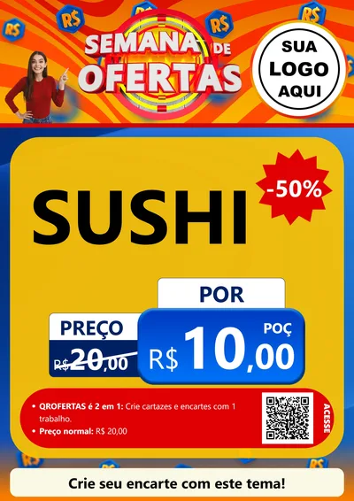 Modelo de Cartaz para Cartaz A4 Vertical com o tema Semana de Ofertas para Comida japonesa