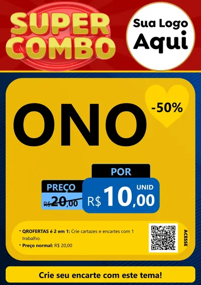 Modelo de Cartaz para Cartaz A4 Vertical com o tema Super Combo para Óticas