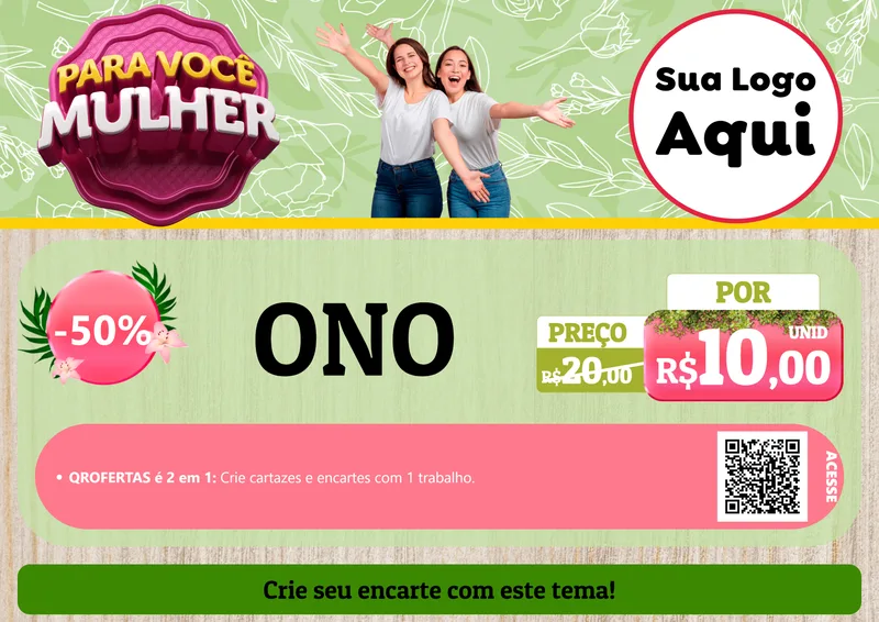 Modelo de Cartaz para Cartaz A4 Horizontal com o tema Para Você Mulher para Óticas