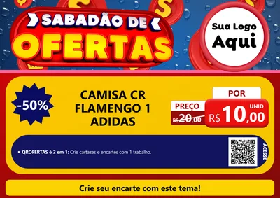 Modelo de Cartaz para Cartaz A4 Horizontal com o tema Sabadão de Ofertas para Roupas e acessórios