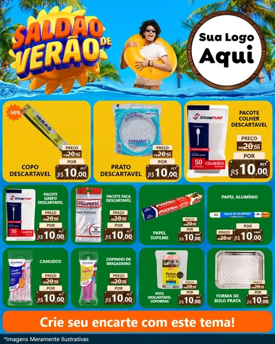 Modelo de Rede Social para Feed Instagram com o tema Saldão de Verão para Embalagens