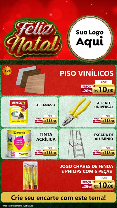 Modelo de TV para TV Vertical com o tema Feliz Natal para Material para Construção
