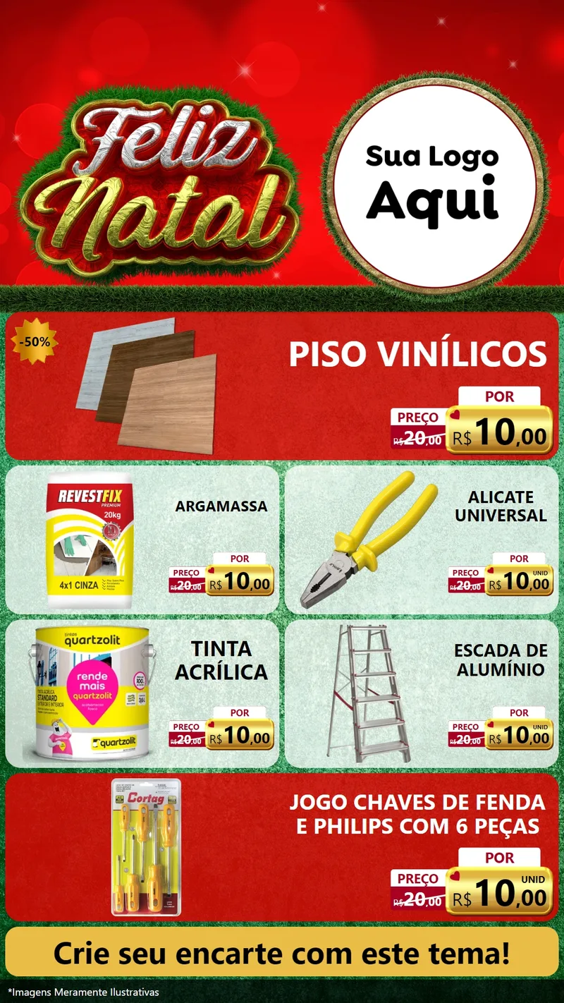 Modelo de TV para TV Vertical com o tema Feliz Natal para Material para Construção