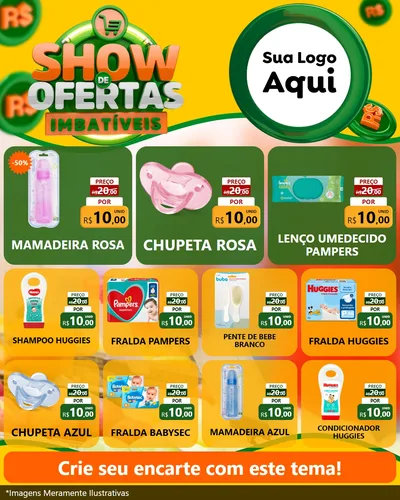 Modelo de Rede Social para Feed Instagram com o tema Show de Ofertas Imbatíveis para Bebês