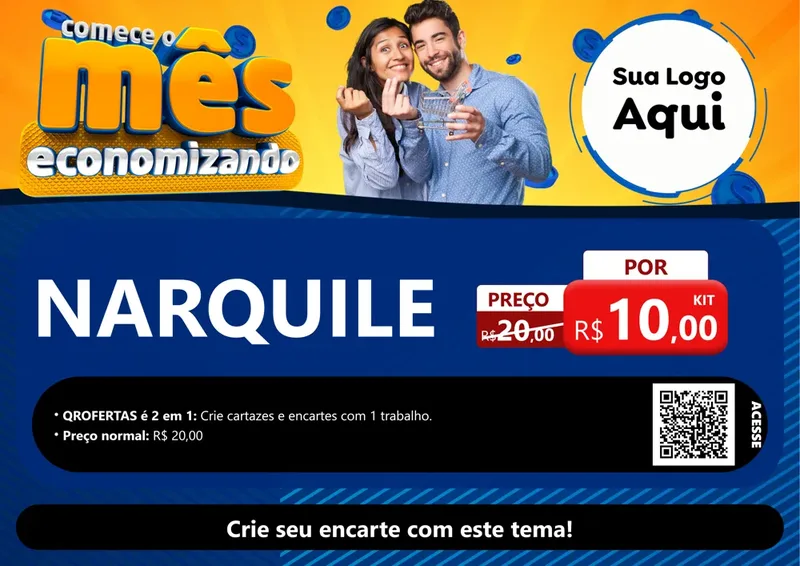 Modelo de Cartaz para Cartaz A4 Horizontal com o tema Comece O Mês Economizando para Tabacaria