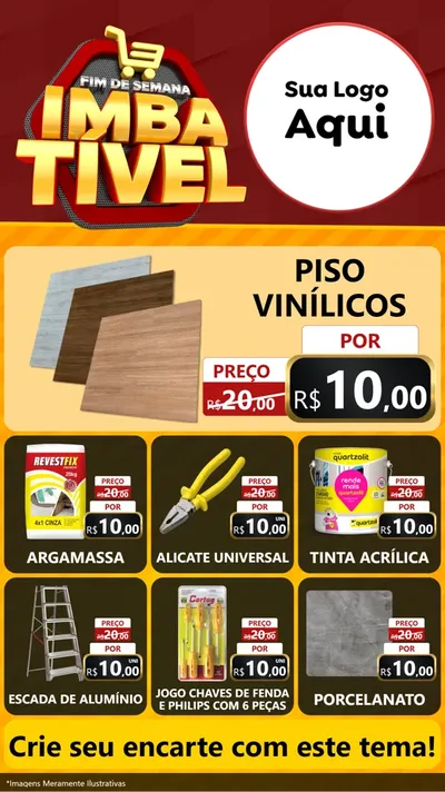 Modelo de Rede Social para Stories com o tema Fim de Semana Imbatível para Material para Construção