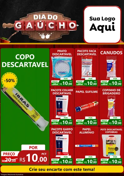 Modelo de Encarte para Encarte A4 Vertical com o tema Dia do Gaúcho para Embalagens