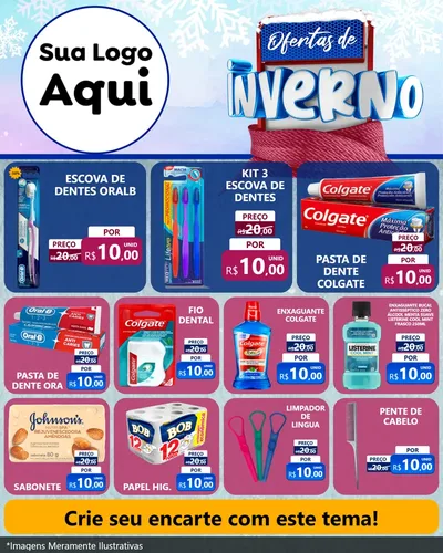 Modelo de Rede Social para Feed Instagram com o tema Ofertas de Inverno para Higiene Pessoal