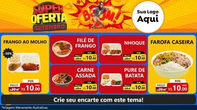 Modelo de TV para TV Horizontal com o tema Super Oferta Setembro para Restaurante