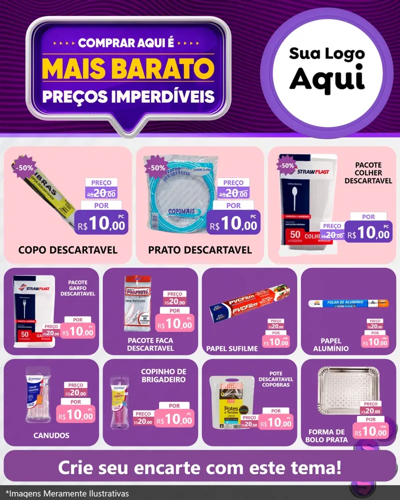 Modelo de Rede Social para Feed Instagram com o tema Mais Barato para Embalagens
