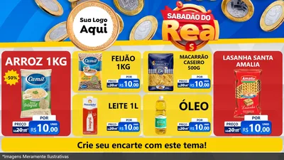 Modelo de TV para TV Horizontal com o tema Sabadão do Real para Supermercado