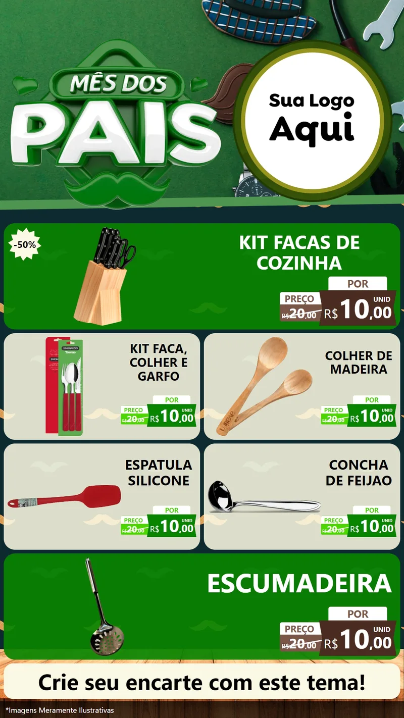 Modelo de TV para TV Vertical com o tema Mês dos Pais para Utilidades Domésticas