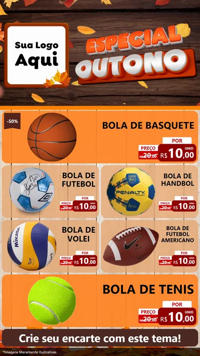 Modelo de TV para TV Vertical com o tema Especial Outono para Artigos Esportivos