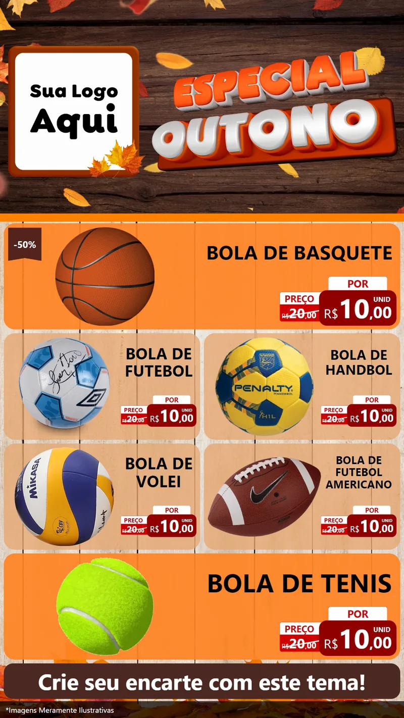 Modelo de TV para TV Vertical com o tema Especial Outono para Artigos Esportivos
