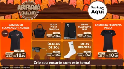 Modelo de TV para TV Horizontal com o tema Arraiá de Julho - Junina para Roupas e acessórios