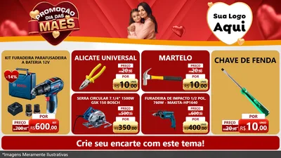 Modelo de TV para TV Horizontal com o tema Promoção Dia das Mães para Maquinas e Ferramentas