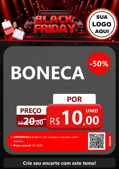 Modelo de Cartaz para Cartaz A4 Vertical com o tema Black Friday para Brinquedos