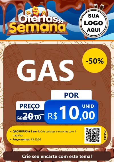 Modelo de Cartaz para Cartaz A4 Vertical com o tema Ofertas da Semana - Páscoa para Água e gás