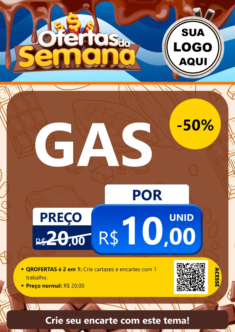 Modelo de Cartaz para Cartaz A4 Vertical com o tema Ofertas da Semana - Páscoa para Água e gás
