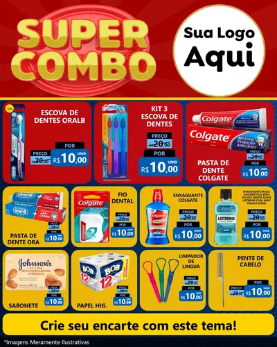 Modelo de Rede Social para Feed Instagram com o tema Super Combo para Higiene Pessoal