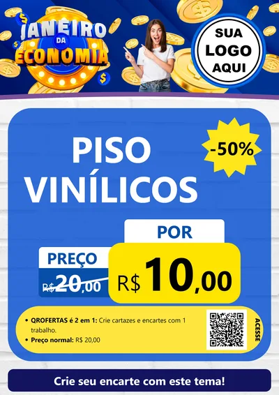 Modelo de Cartaz para Cartaz A4 Vertical com o tema Janeiro da Economia para Material para Construção