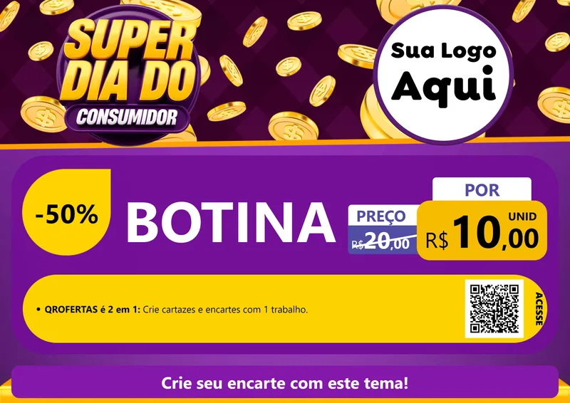 Modelo de Cartaz para Cartaz A4 Horizontal com o tema Super Dia do Consumidor para Agropecuária