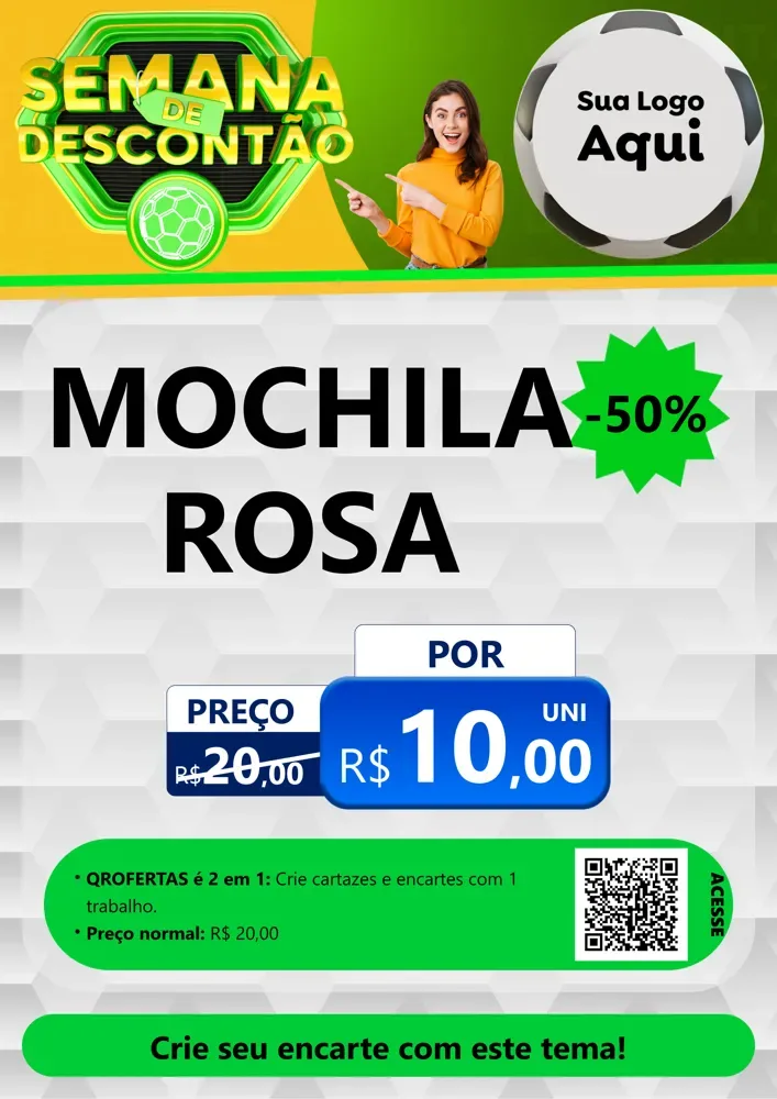 Modelo de Cartaz para Cartaz A4 Vertical com o tema Semana de Descontão - Copa para Papelaria