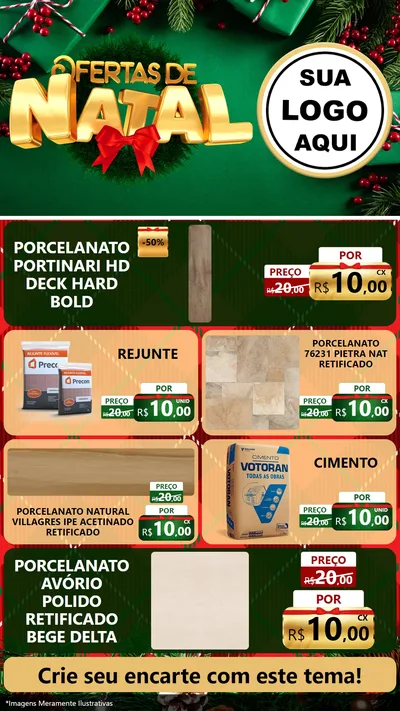 Modelo de TV para TV Vertical com o tema Ofertas de Natal para Pisos e revestimentos