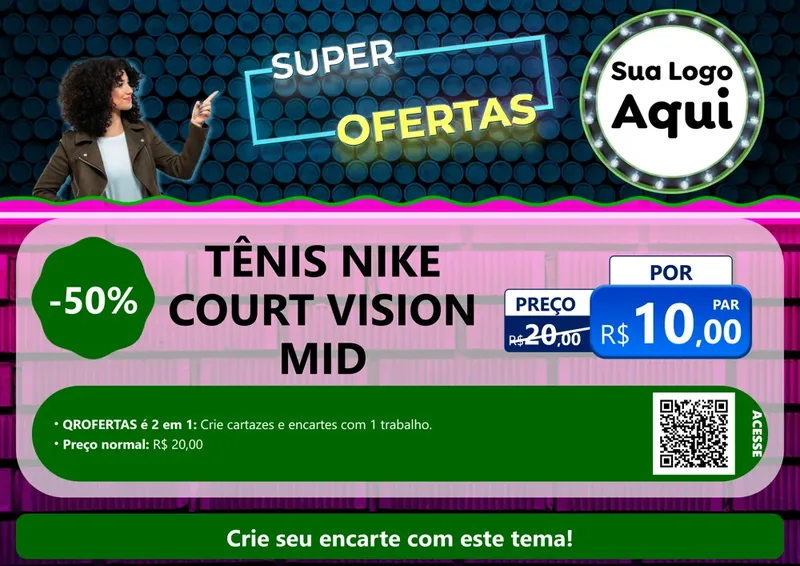 Modelo de Cartaz para Cartaz A4 Horizontal com o tema Super Ofertas para Calçados