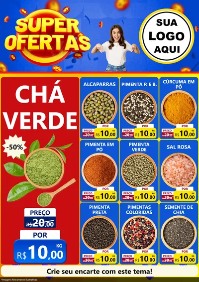 Modelo de Encarte para Encarte A4 Vertical com o tema Super Ofertas para Produtos Naturais
