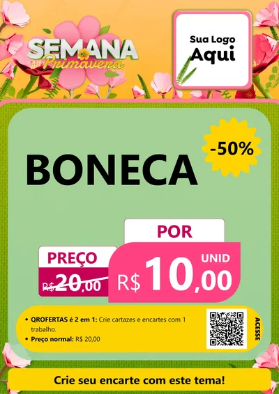 Modelo de Cartaz para Cartaz A4 Vertical com o tema Semana da Primavera para Brinquedos