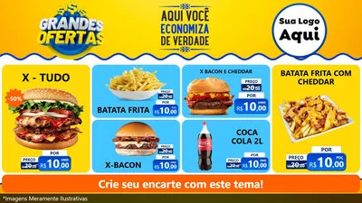 Modelo de TV para TV Horizontal com o tema Grandes Ofertas para Hamburgueria