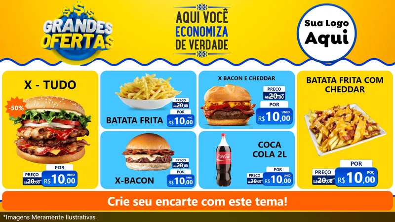 Modelo de TV para TV Horizontal com o tema Grandes Ofertas para Hamburgueria