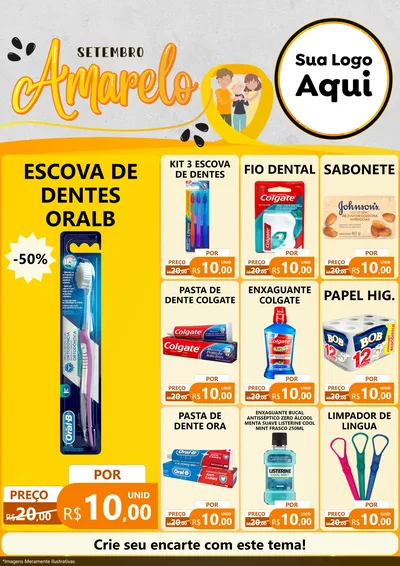 Modelo de Encarte para Encarte A4 Vertical com o tema Setembro Amarelo para Higiene Pessoal