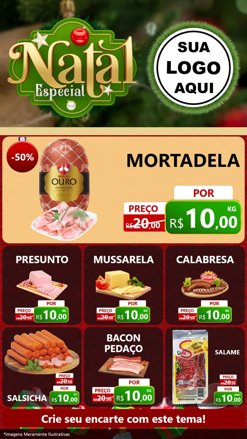 Modelo de Rede Social para Stories com o tema Natal Especial para Frios e Laticínios