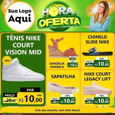 Modelo de Rede Social para Feed Facebook com o tema Hora da Oferta para Calçados