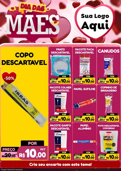 Modelo de Encarte para Encarte A4 Vertical com o tema Dia Das Mães para Embalagens