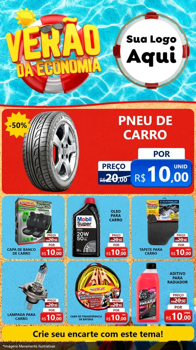 Modelo de Rede Social para Stories com o tema Verão da Economia para Auto peças