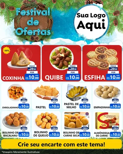 Modelo de Rede Social para Feed Instagram com o tema Festival de Ofertas - Inverno para Salgadaria