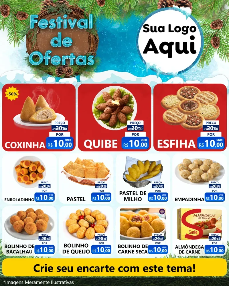Modelo de Rede Social para Feed Instagram com o tema Festival de Ofertas - Inverno para Salgadaria