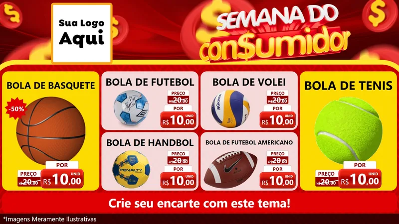 Modelo de TV para TV Horizontal com o tema Semana do Consumidor para Artigos Esportivos