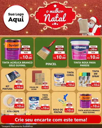 Modelo de Rede Social para Feed Instagram com o tema O Melhor Natal para Tintas e Ferramentas