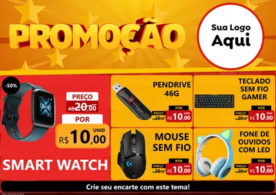 Modelo de Encarte para Encarte A4 Horizontal com o tema Promoção para Informática