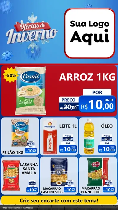 Modelo de Rede Social para Stories com o tema Ofertas de Inverno para Supermercado