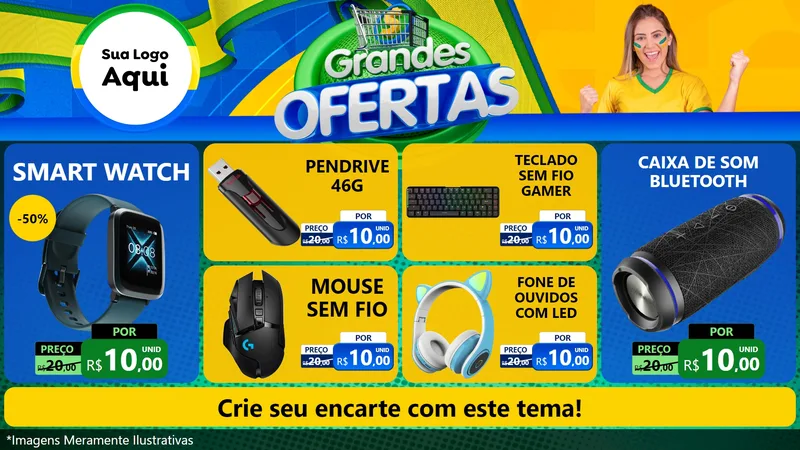 Modelo de TV para TV Horizontal com o tema Grandes Ofertas para Informática