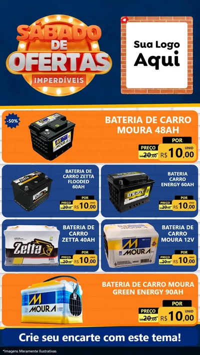 Modelo de TV para TV Vertical com o tema Sábado de Ofertas Imperdíveis para Baterias Elétricas