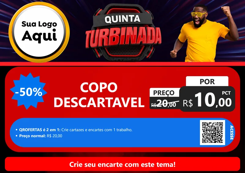 Modelo de Cartaz para Cartaz A4 Horizontal com o tema Quinta Turbinada para Embalagens