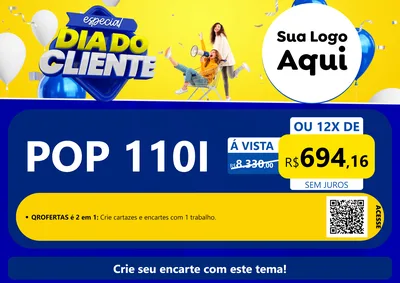 Modelo de Cartaz para Cartaz A4 Horizontal com o tema Especial Dia do Cliente para Concessionaria de Motos